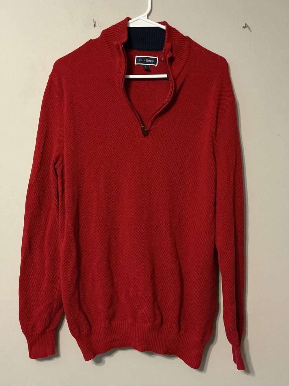 Club Room Men's Red Half-Zip Knit Sweater